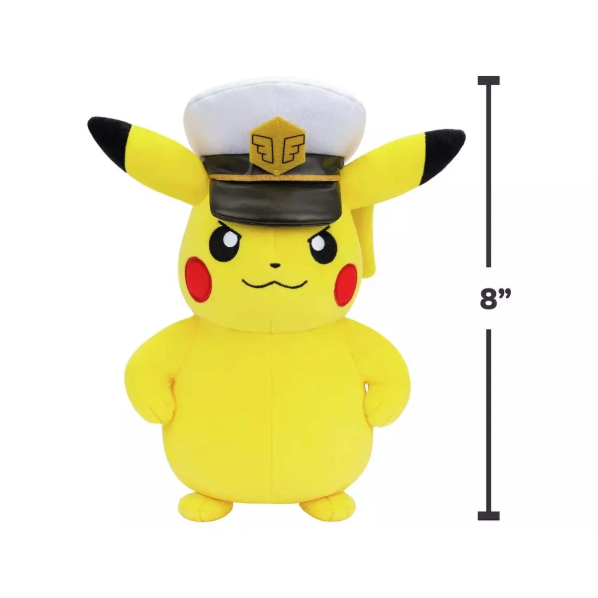 8" Pikachu with Captain's Hat Plush - Image 5