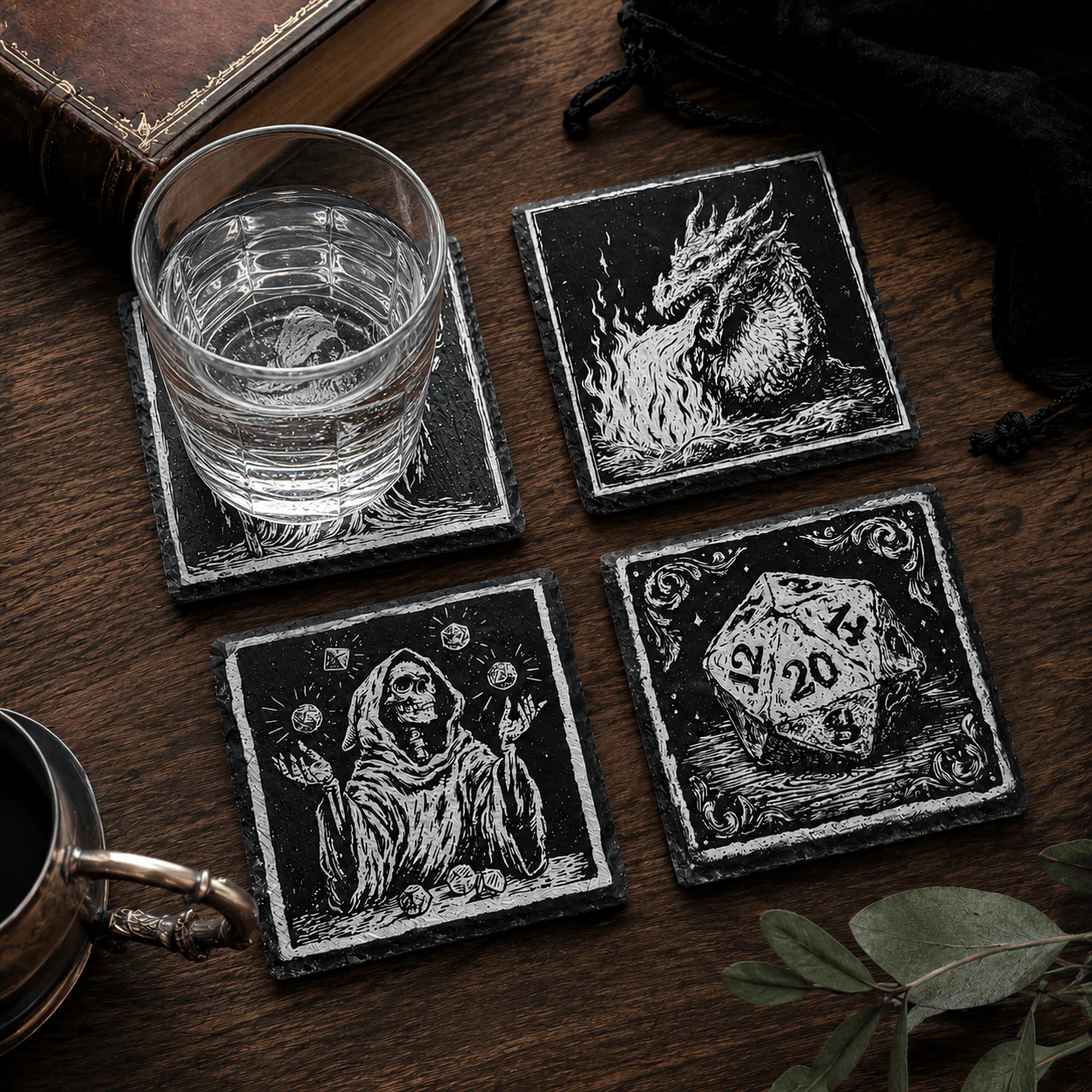 Dungeons and Dragons Fantasy Slate Coasters - Image 2