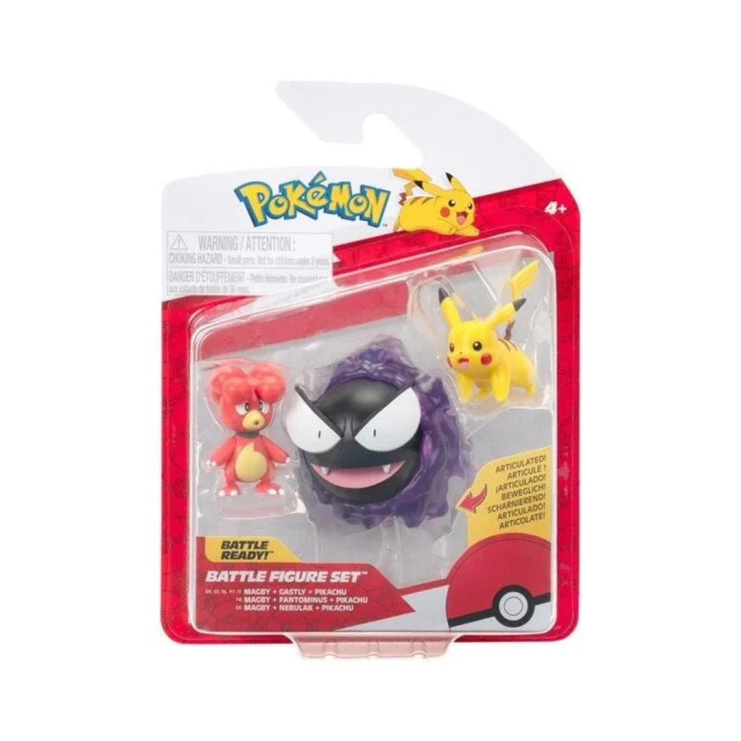 Pokémon 3-pack Battle Figure - Magby, Gastly, Pikachu