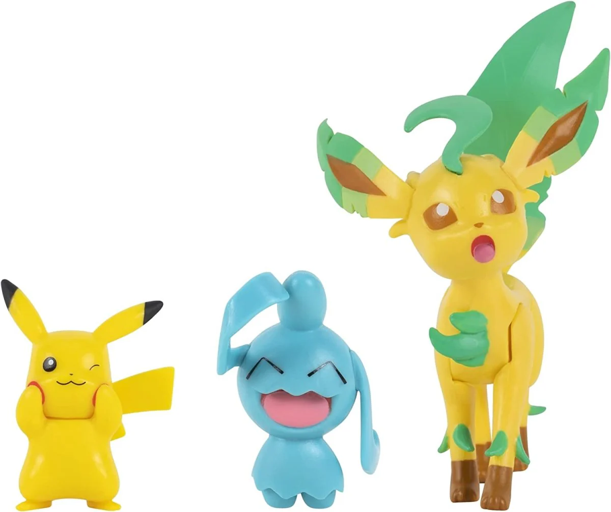 Pokemon 3-pack Battle Figures: Pikachu, Leafeon & Wynaut - Image 2
