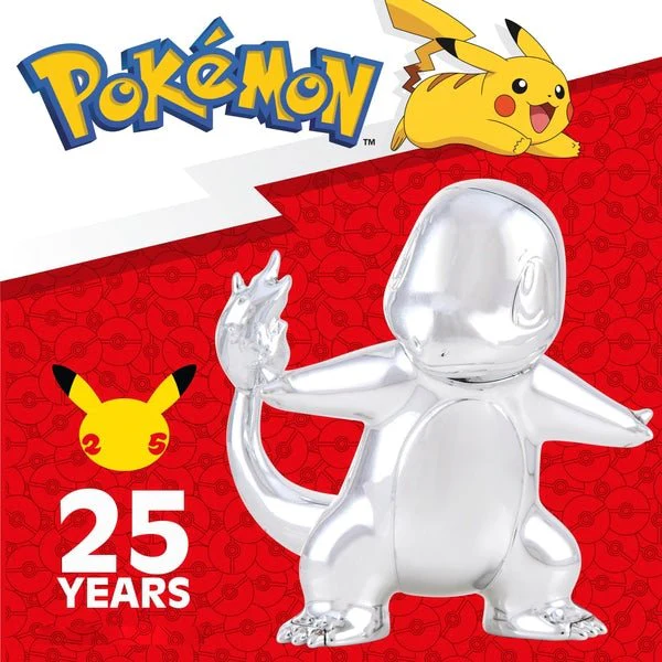 Pokémon 8cm Silver Charmander Figure - 25th Celebration - Image 4