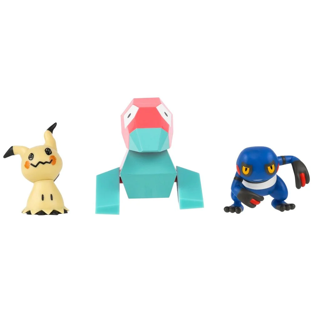 Pokémon Battle Figure 3 Pack - 2-Inch Mimikyu, Croagunk & 3-Inch Porygon - Image 2