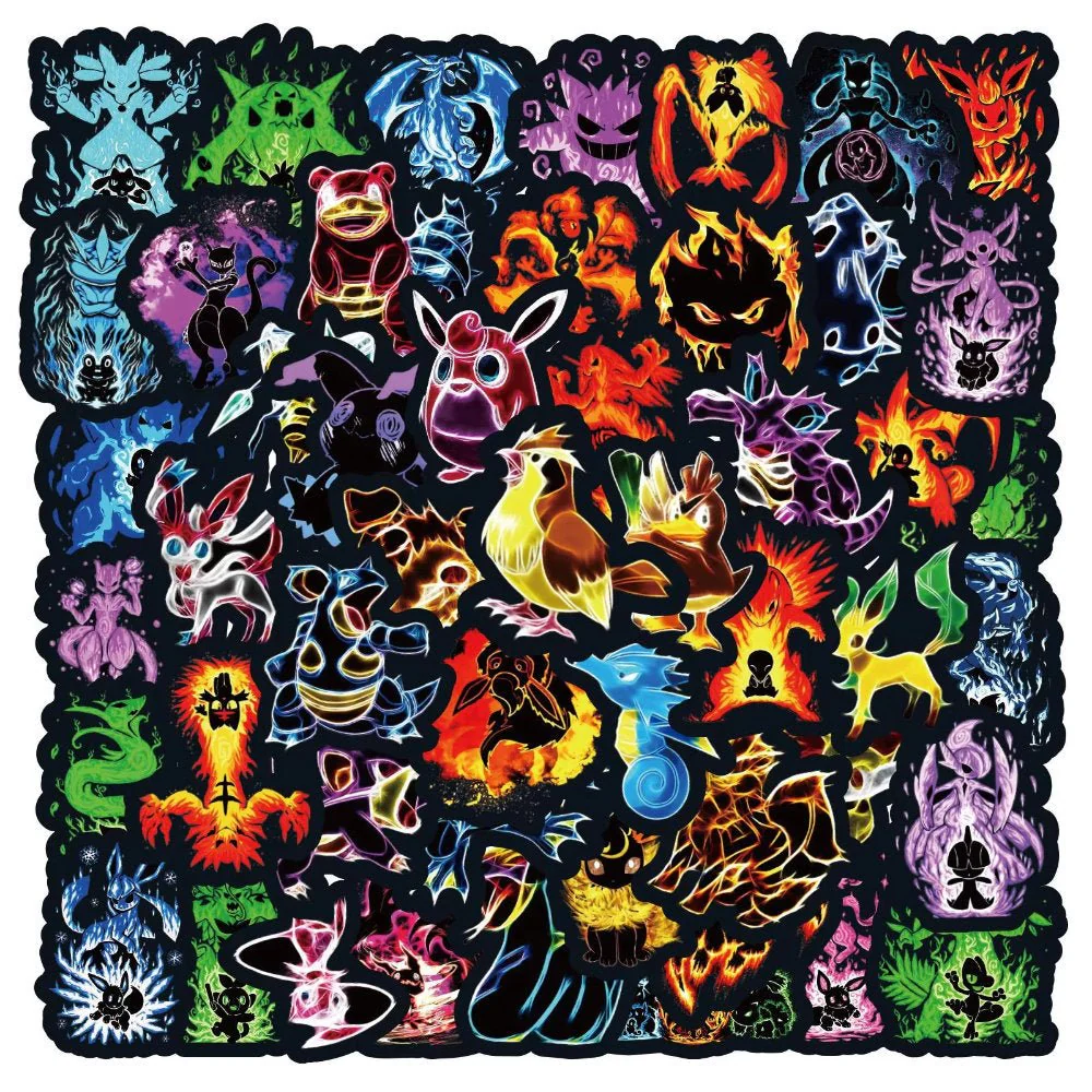 Pokémon Stickers (Black) - Pack of 60
