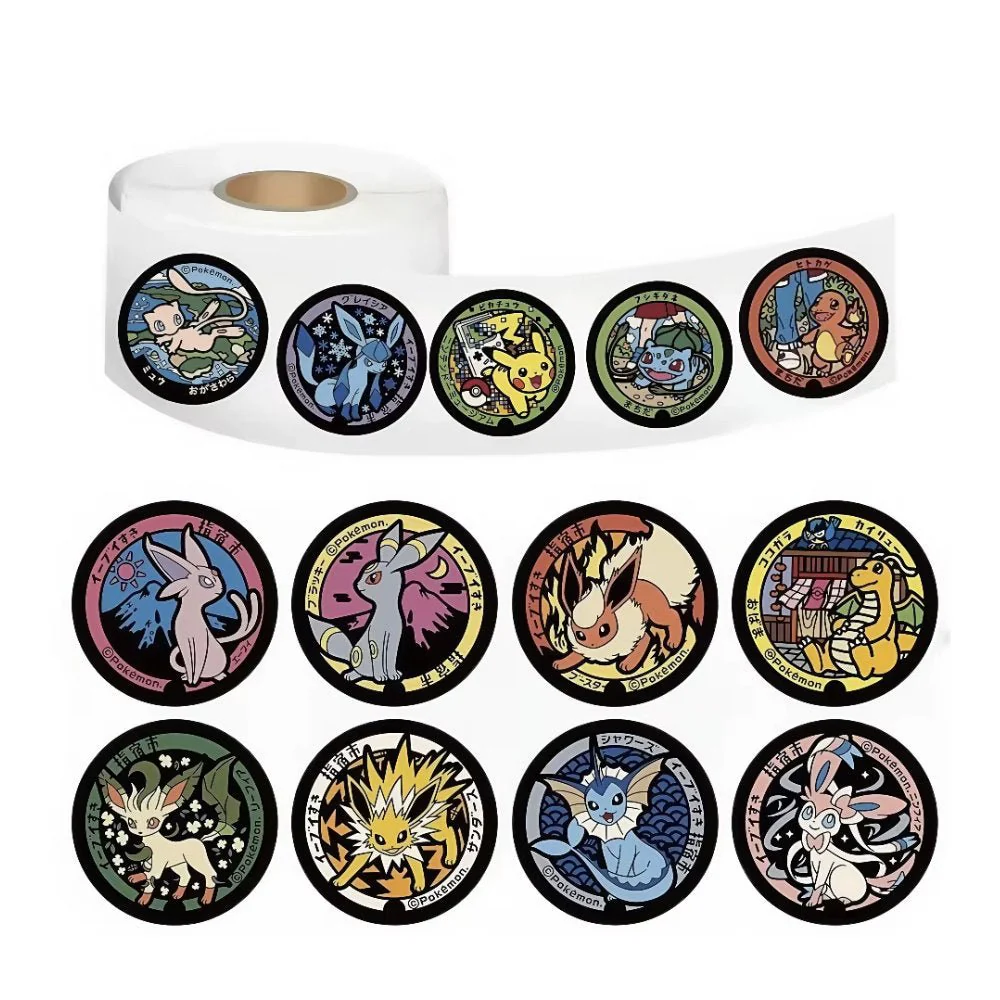 Mini Circle Pokémon Stickers - Roll of 1000