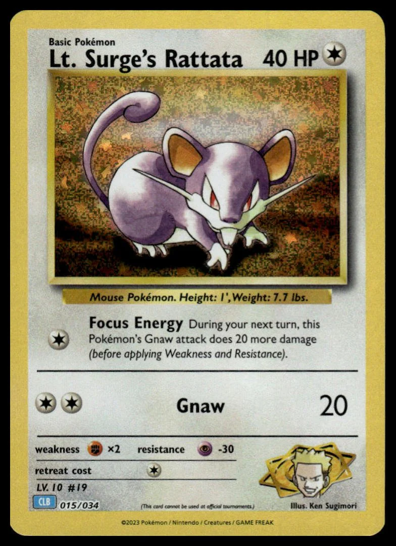 Pokémon TCG - Lt. Surge's Rattata (Trading Card Game Classic 015 CLB)