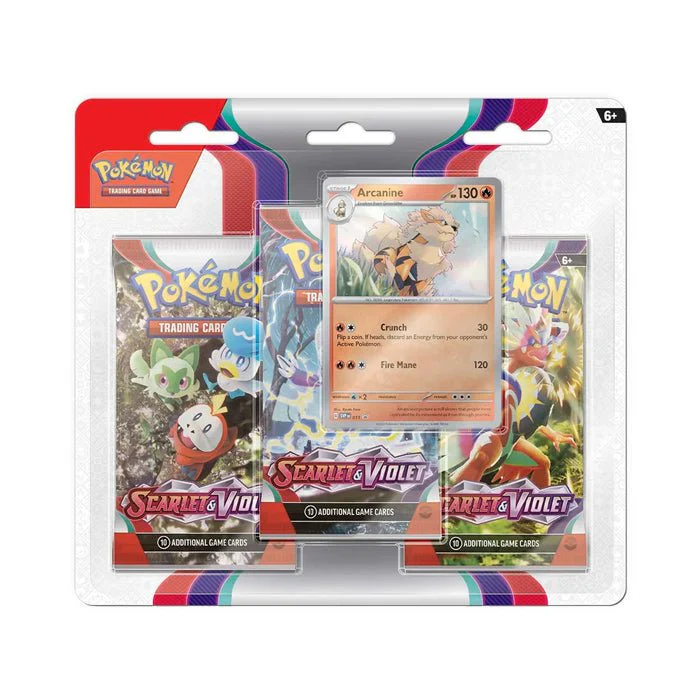 Pokémon TCG: Scarlet & Violet 3-Pack Booster Display – Arcanine