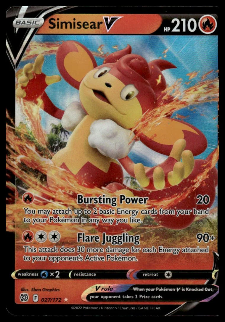 Pokémon TCG - Simisear V (Brilliant Stars 027)