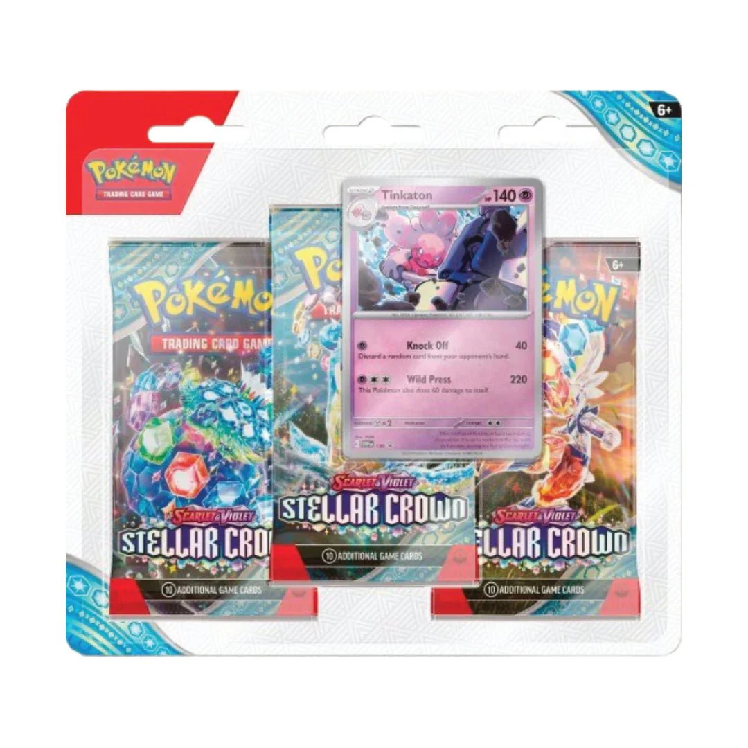 Pokémon TCG: Stellar Crown 3 Pack Blister - Tinkaton