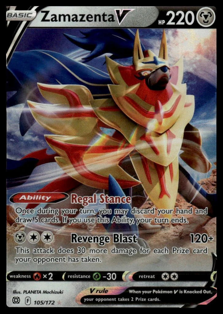 Pokémon TCG - Zamazenta V (Brilliant Stars 105)
