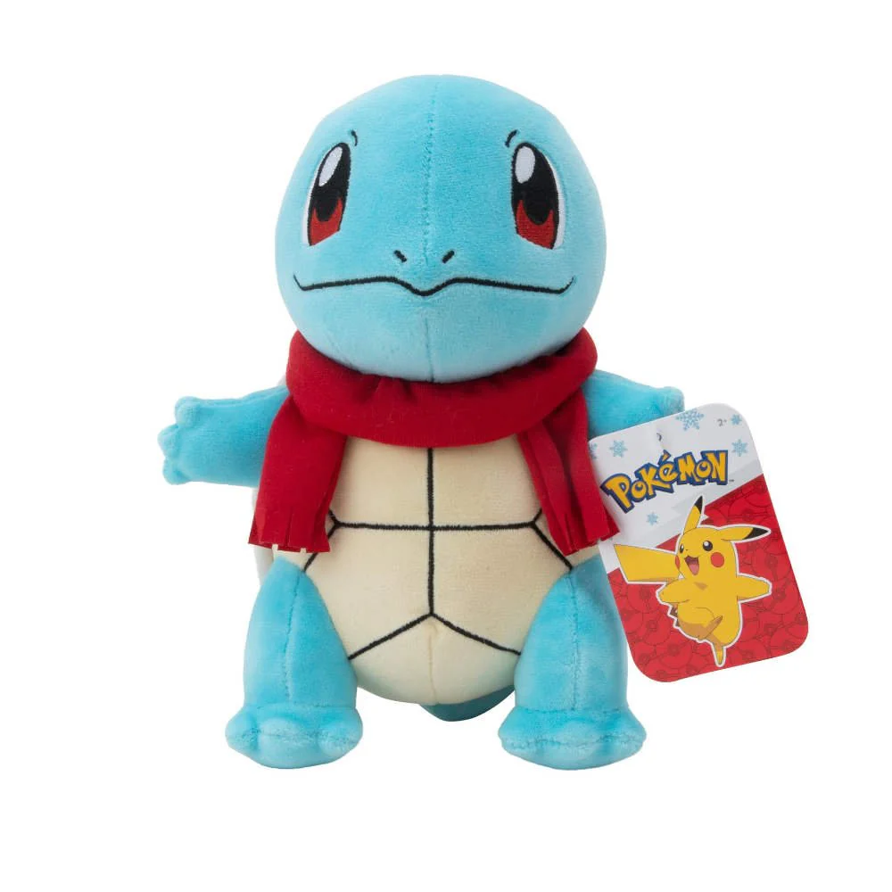 Squirtle With Red Scarf - 8" Plush