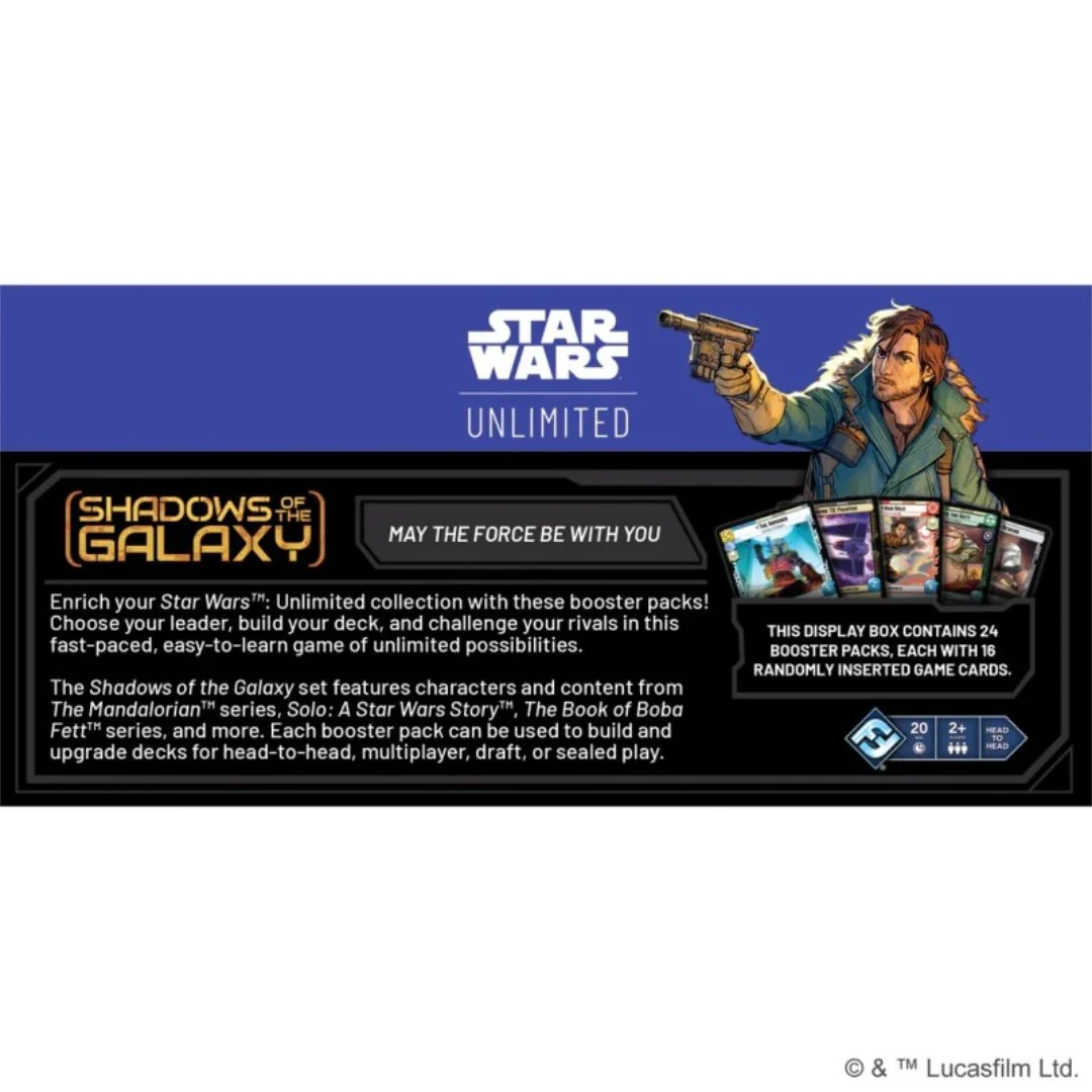 Star Wars: Unlimited Shadows of the Galaxy Booster Box (24 Packs) - Image 2