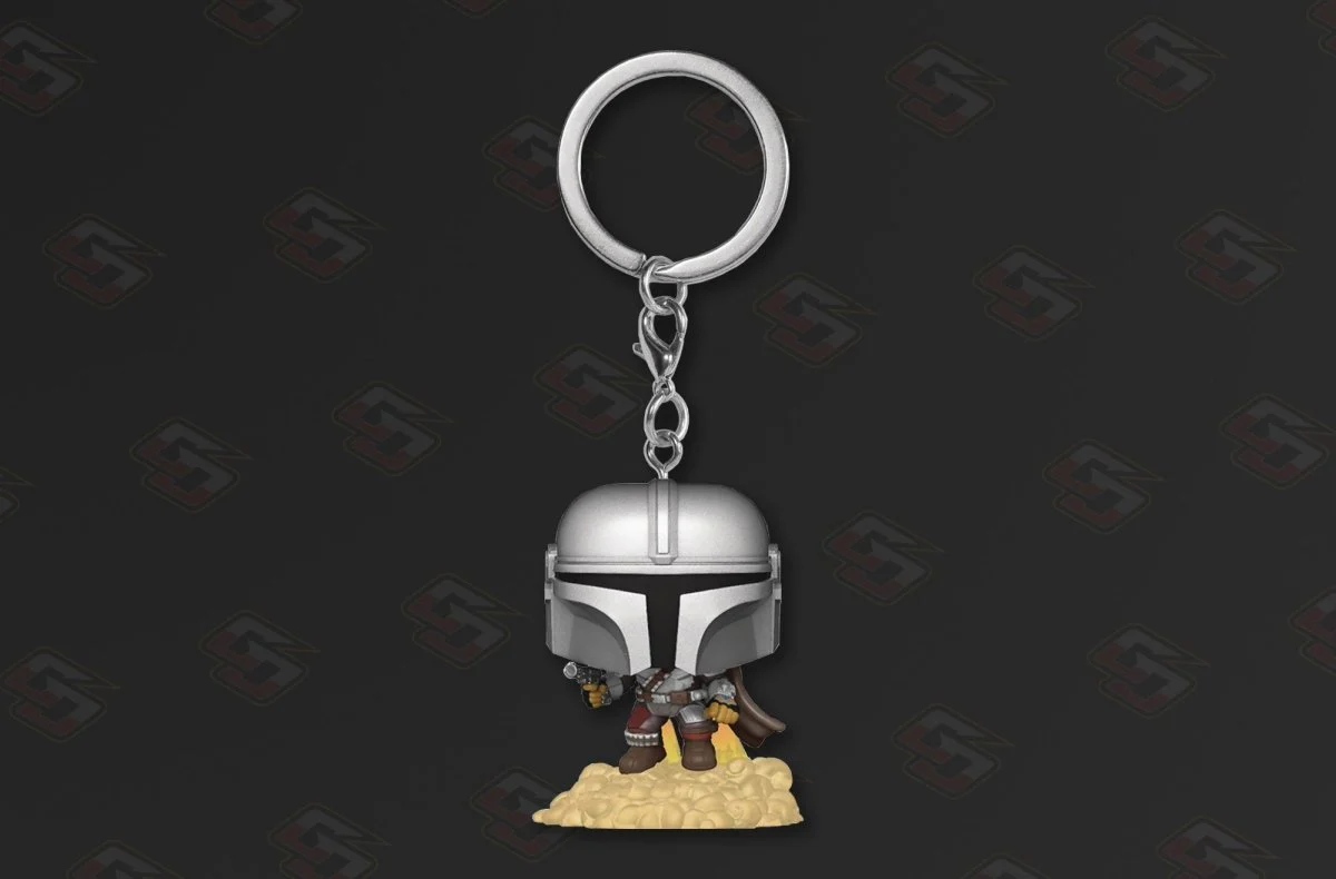 The Mandalorian: The Mandalorian with Blaster - Pocket Pop! Keychain